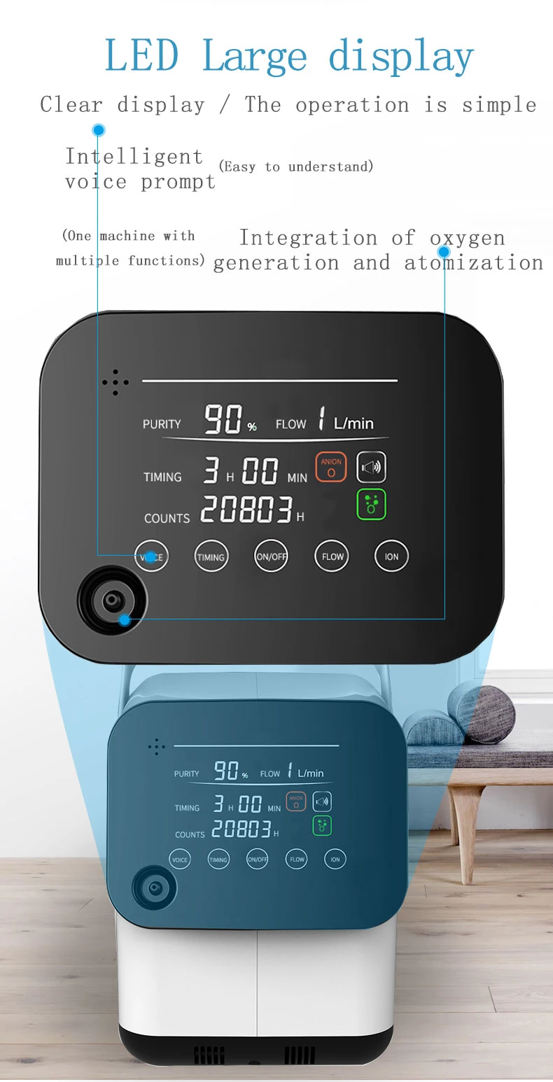 숨쉬기 위한 CE 조정할 수 있는 Oxygenerator1-7L 휴대용 산소 집선장치 세대 산소 발생기
