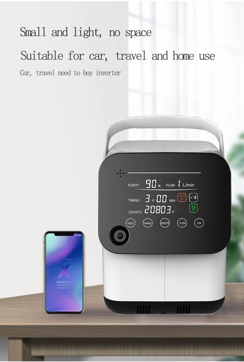 숨쉬기 위한 CE 조정할 수 있는 Oxygenerator1-7L 휴대용 산소 집선장치 세대 산소 발생기
